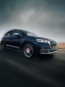 Preview wallpaper audi sq5, audi, road, movement, speed