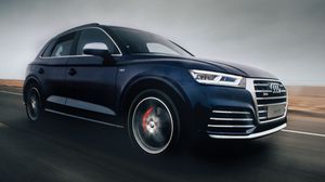 Preview wallpaper audi sq5, audi, road, movement, speed