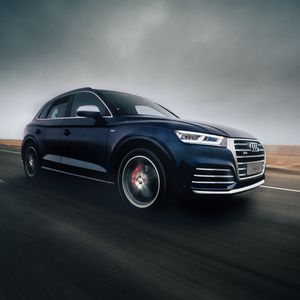 Preview wallpaper audi sq5, audi, road, movement, speed