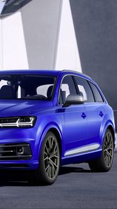 Preview wallpaper audi sq7 tdi, audi, blue, car