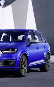 Preview wallpaper audi sq7 tdi, audi, blue, car