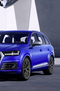 Preview wallpaper audi sq7 tdi, audi, blue, car