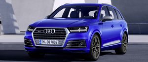 Preview wallpaper audi sq7 tdi, audi, blue, car