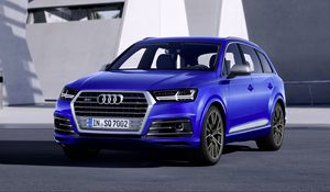 Preview wallpaper audi sq7 tdi, audi, blue, car