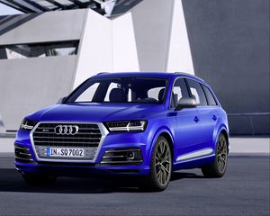 Preview wallpaper audi sq7 tdi, audi, blue, car