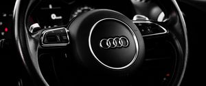 Preview wallpaper audi, steering wheel, car, black