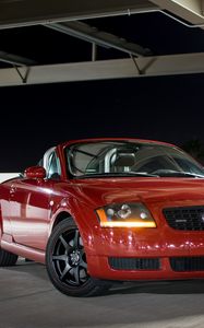 Preview wallpaper audi tt, audi, car, red, headlight