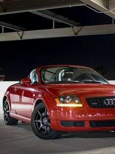 Preview wallpaper audi tt, audi, car, red, headlight