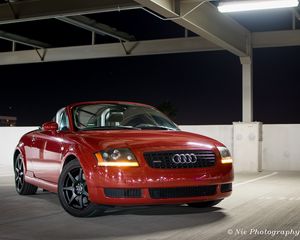 Preview wallpaper audi tt, audi, car, red, headlight