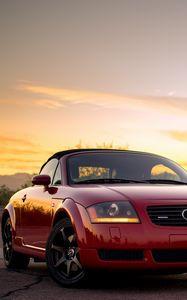 Preview wallpaper audi tt, audi, car, red, front view