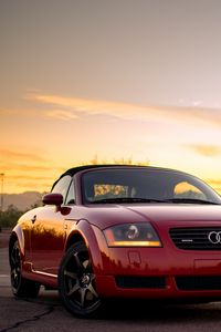 Preview wallpaper audi tt, audi, car, red, front view