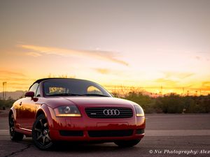 Preview wallpaper audi tt, audi, car, red, front view