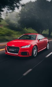 Preview wallpaper audi tt, audi, sports car, road, movement