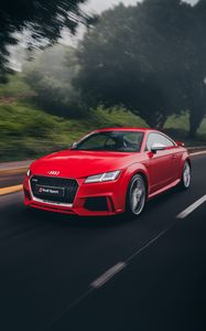 Preview wallpaper audi tt, audi, sports car, road, movement