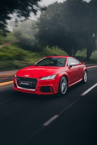 Preview wallpaper audi tt, audi, sports car, road, movement