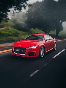 Preview wallpaper audi tt, audi, sports car, road, movement