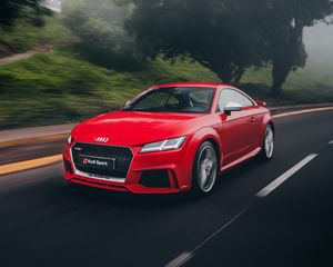 Preview wallpaper audi tt, audi, sports car, road, movement