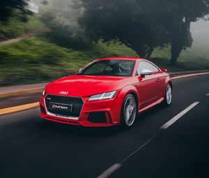 Preview wallpaper audi tt, audi, sports car, road, movement