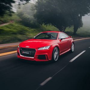 Preview wallpaper audi tt, audi, sports car, road, movement