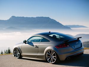 Preview wallpaper audi tt, austria, fog, tuning, mountains