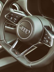 Preview wallpaper audi, tts, steering wheel, interior