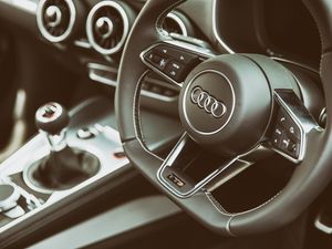 Preview wallpaper audi, tts, steering wheel, interior