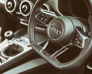 Preview wallpaper audi, tts, steering wheel, interior