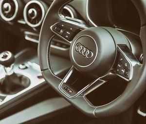 Preview wallpaper audi, tts, steering wheel, interior