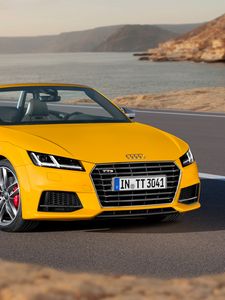 Preview wallpaper audi, tts, tt, yellow, roadster, 2014