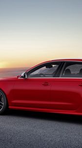 Preview wallpaper audi, v-8, rs6 avant, red, side view