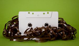 Preview wallpaper audio cassette, music, retro, white