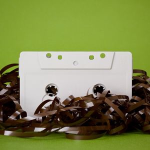 Preview wallpaper audio cassette, music, retro, white
