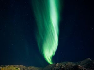 Preview wallpaper aurora, northern lights, night, starry sky, natural phenomenon