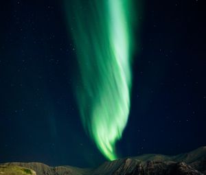 Preview wallpaper aurora, northern lights, night, starry sky, natural phenomenon