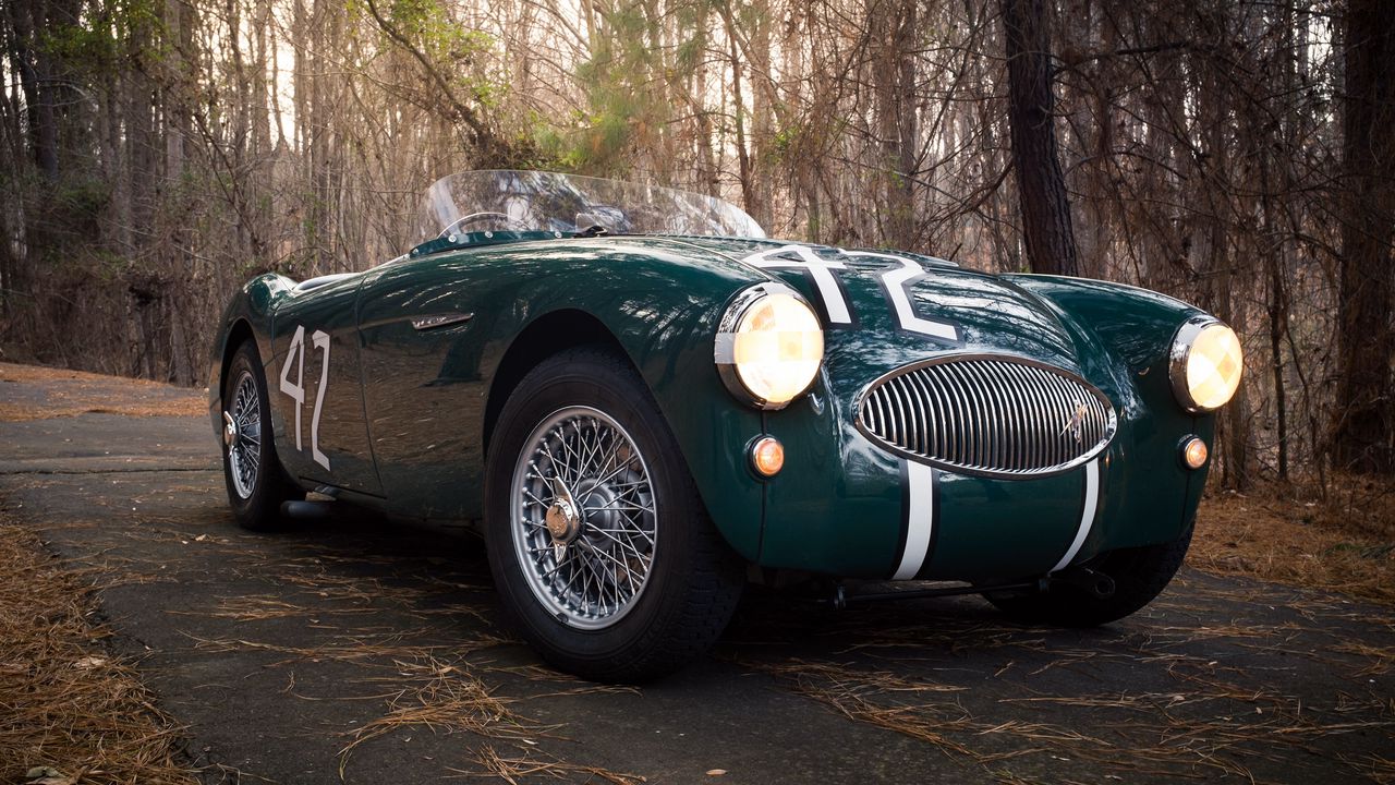 Wallpaper austin healey, 100s, green, front view