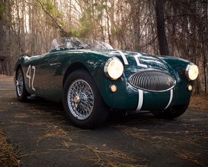 Preview wallpaper austin healey, 100s, green, front view