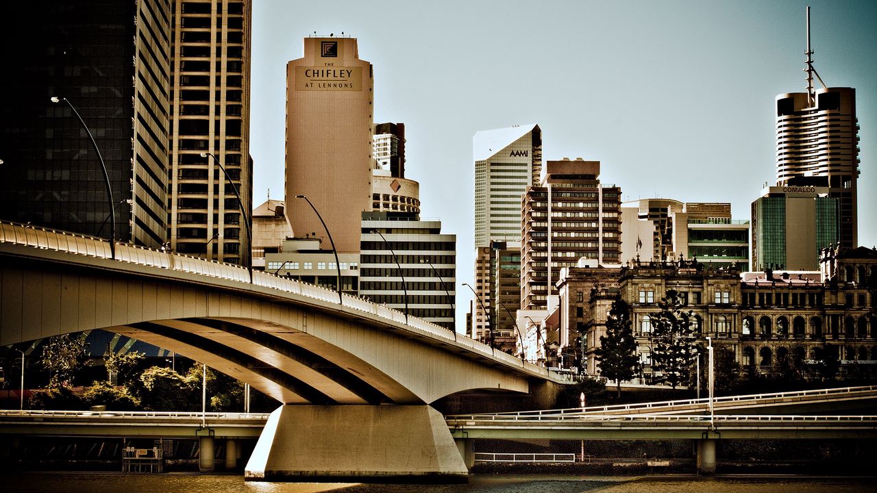 Wallpaper australia, bridge, building, river