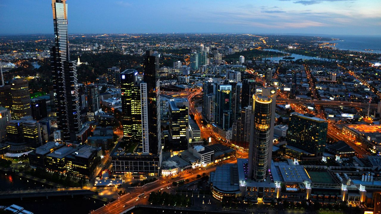 Wallpaper australia, top view, skyscrapers