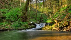 Preview wallpaper austria klein-pyokhlarn, falls, shadows, vegetation, gleams