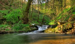 Preview wallpaper austria klein-pyokhlarn, falls, shadows, vegetation, gleams