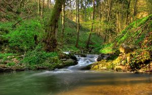 Preview wallpaper austria klein-pyokhlarn, falls, shadows, vegetation, gleams