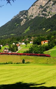 Preview wallpaper austria, mountains, grass, trees