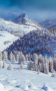 Preview wallpaper austria, mountains, snow, valley