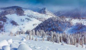 Preview wallpaper austria, mountains, snow, valley