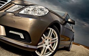 Preview wallpaper auto, beige, front bumper, headlights, sky, sand