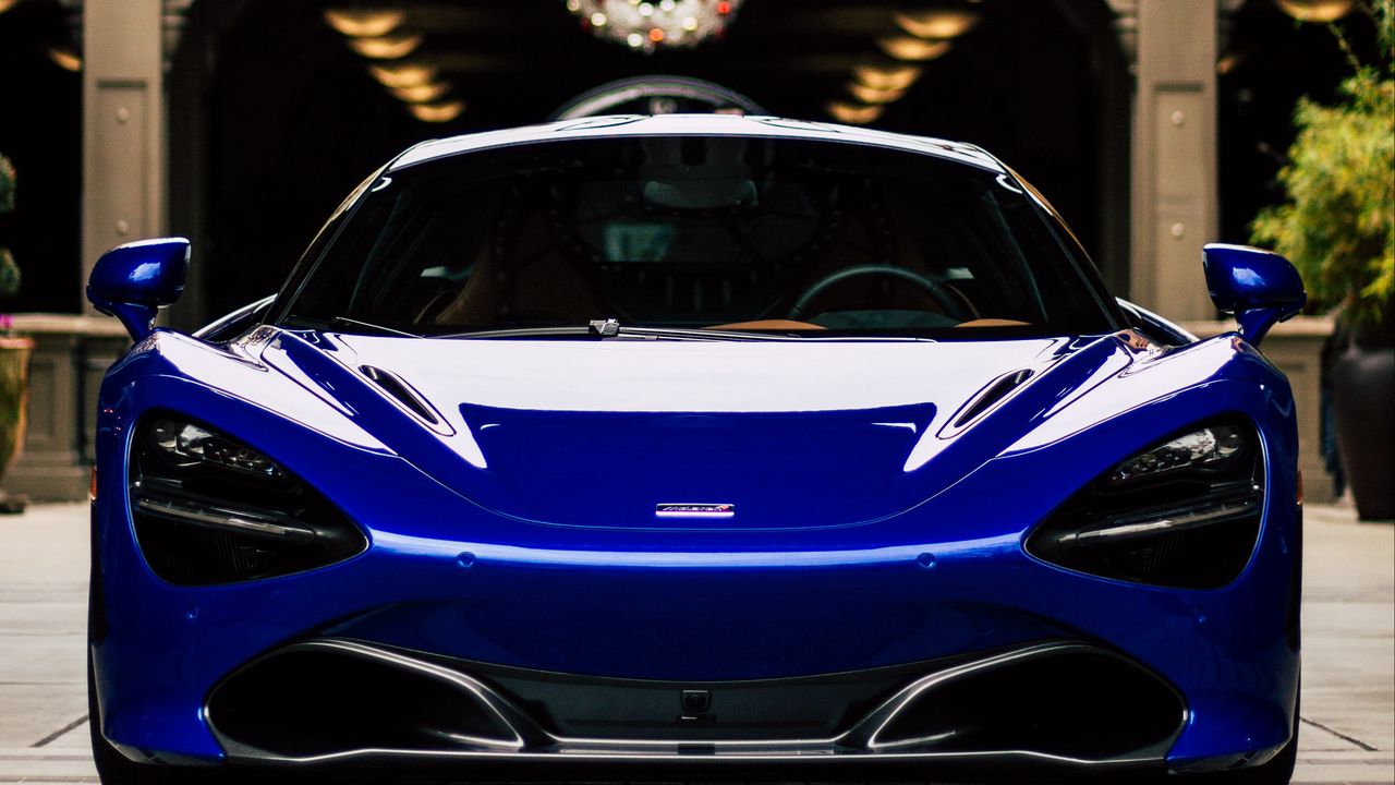 Wallpaper auto, blue, front view, headlights, bumper