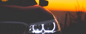 Preview wallpaper auto, headlight, night, motion blur