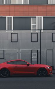 Preview wallpaper auto, red, side view, building