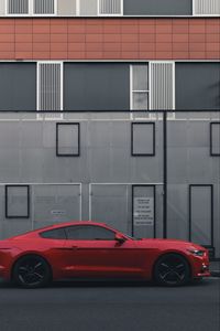 Preview wallpaper auto, red, side view, building