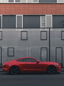 Preview wallpaper auto, red, side view, building